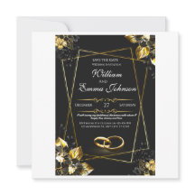Noir et or mariage élégant