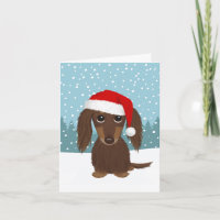 Noir et Tan Dachshund Père Noël
