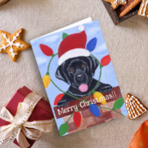 Noir Labrador Chiot Père Noël Noël