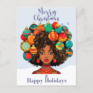 Cartes Pour Fêtes Annuelles Noir Noël Sista Melanin Queen Femmes Noël