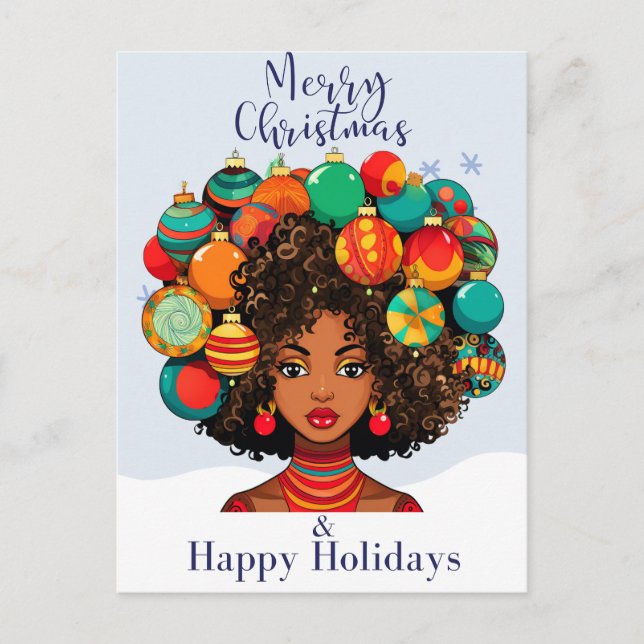 Cartes Pour Fêtes Annuelles Noir Noël Sista Melanin Queen Femmes Noël (Devant)