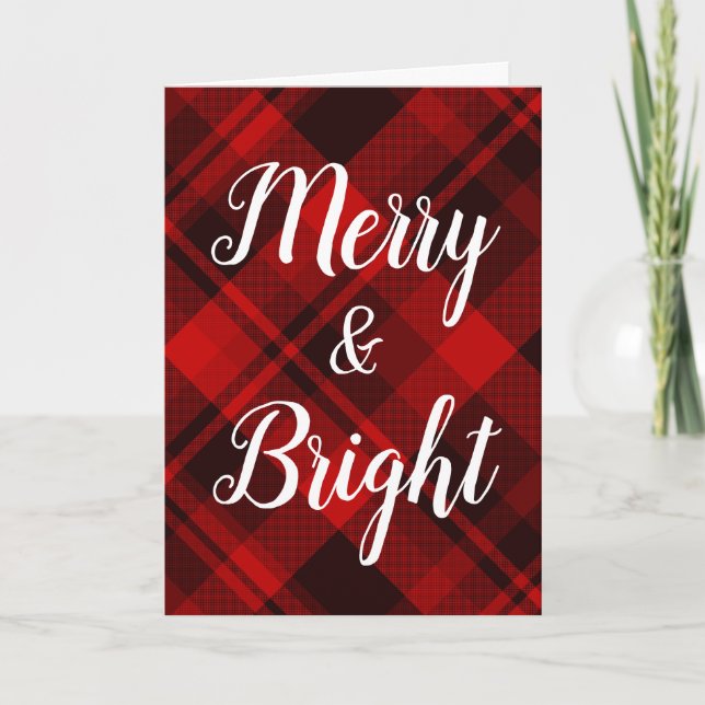Cartes Pour Fêtes Annuelles Noir rouge rustique Buffle plaqué noir Noël blanc (Devant)