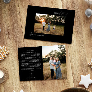 Cartes Pour Fêtes Annuelles Noir simple moderne photo de Noël