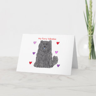 Cartes Pour Fêtes Annuelles Noir Valentine velu de bouffe de bouffe