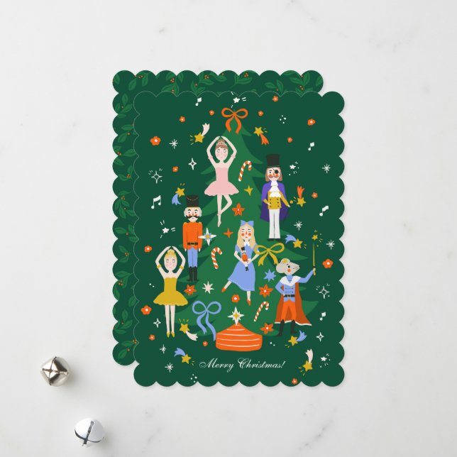 Cartes Pour Fêtes Annuelles Noisette de Noël (Devant/Arrière en situation)