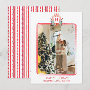 Cartes Pour Fêtes Annuelles Noisette de Noël Monogramme Photo Grandmillentenai