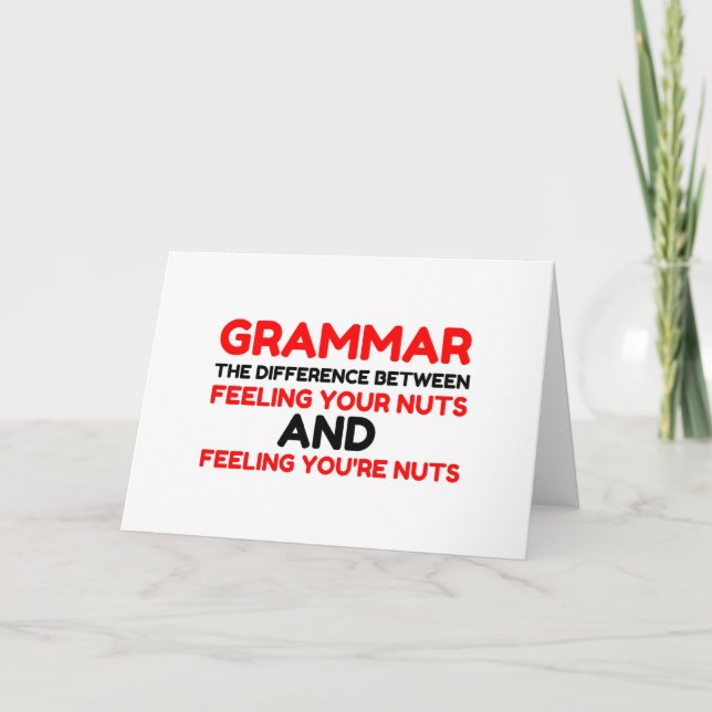 Cartes Pour Fêtes Annuelles Noix de grammaire (Devant)