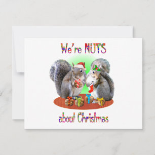 Cartes Pour Fêtes Annuelles Noix de Noël d'écureuil