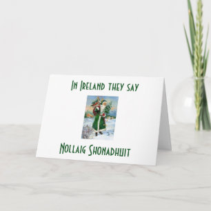 Cartes Pour Fêtes Annuelles Nollaig Shonadhuit et IRISH PÈRE NOËL MERRY CHRIST