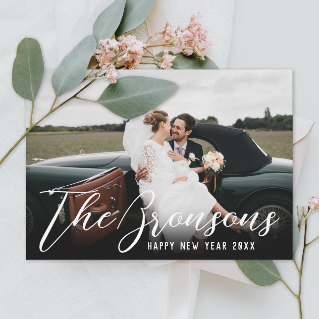 Cartes Pour Fêtes Annuelles Nom avec message Bonne année photo (Créateur téléchargé)