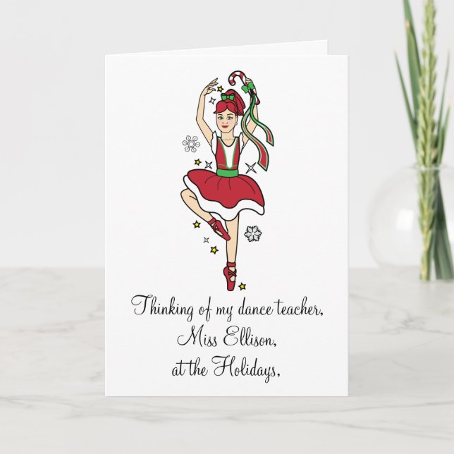 Cartes Pour Fêtes Annuelles Nom de ballerine de professeur de danse de (Devant)