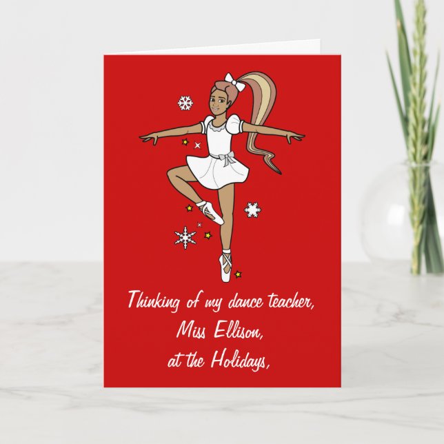 Cartes Pour Fêtes Annuelles Nom de ballerine de professeur de danse de (Devant)
