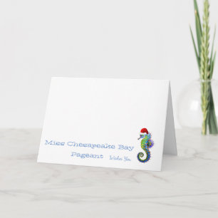 Cartes Pour Fêtes Annuelles Nom de coutume de Carte-Hippocampe de Noël