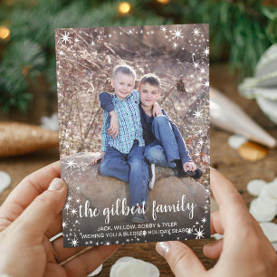 Cartes Pour Fêtes Annuelles Nom de famille de bordure d'étoile Photo