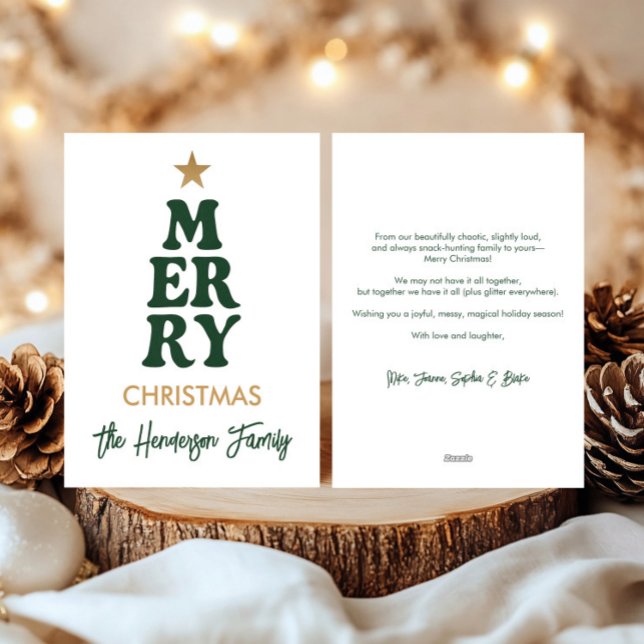 Cartes Pour Fêtes Annuelles Nom de famille personnel Bold Moderne Joyeux Noël (Créateur téléchargé)