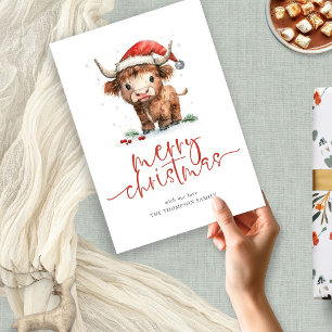 Cartes Pour Fêtes Annuelles Nom de la vache belle Highland Joyeux Noël
