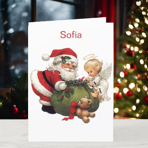 Cartes Pour Fêtes Annuelles Nom du grand-enfant Noël du Père Noël