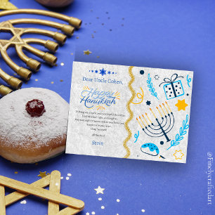 Cartes Pour Fêtes Annuelles Nom du message personnalisé Souhaitez une Hanoukka