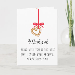 Cartes Pour Fêtes Annuelles Nom du partenaire d'amour Joyeux Noël