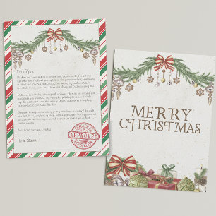 Cartes Pour Fêtes Annuelles Nom et adresse personnalisés Lettre de père Noël