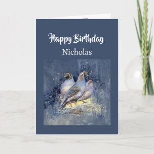 Cartes Pour Fêtes Annuelles Nom personnalisé Anniversaire Oiseau Colin de Cali