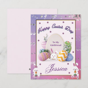 Cartes Pour Fêtes Annuelles Nom personnalisé élégant Joyeux Fêtes de Pâques