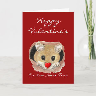 Cartes Pour Fêtes Annuelles Nom personnalisé Funny Souris Valentine
