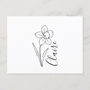 Cartes Pour Fêtes Annuelles Nom personnalisé Jonquille de mars Fleur de naissa
