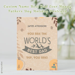 Cartes Pour Fêtes Annuelles Nom personnalisé Meilleur papa Joyeux Fête des pèr