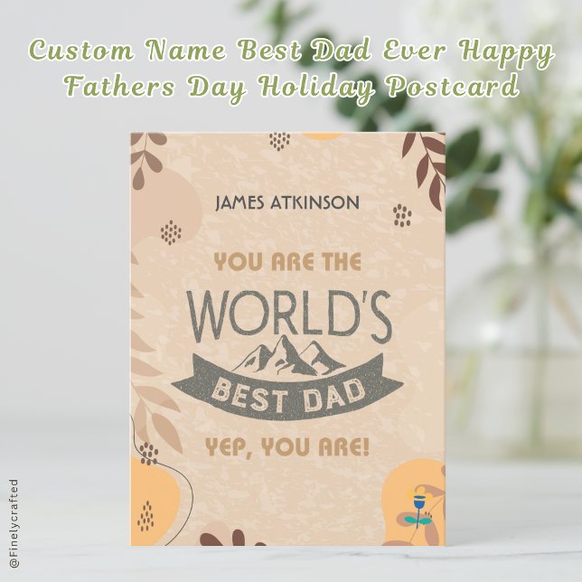 Cartes Pour Fêtes Annuelles Nom personnalisé Meilleur papa Joyeux Fête des pèr (Créateur téléchargé)