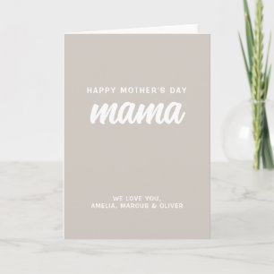 Cartes Pour Fêtes Annuelles Noms de enfants de maman beige moderne pour la fêt