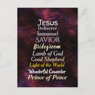 Cartes Pour Fêtes Annuelles Noms de Noël de Jésus