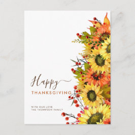 Cartes Pour Fêtes Annuelles Noms des Bons thanksgivings des tournesols d'autom