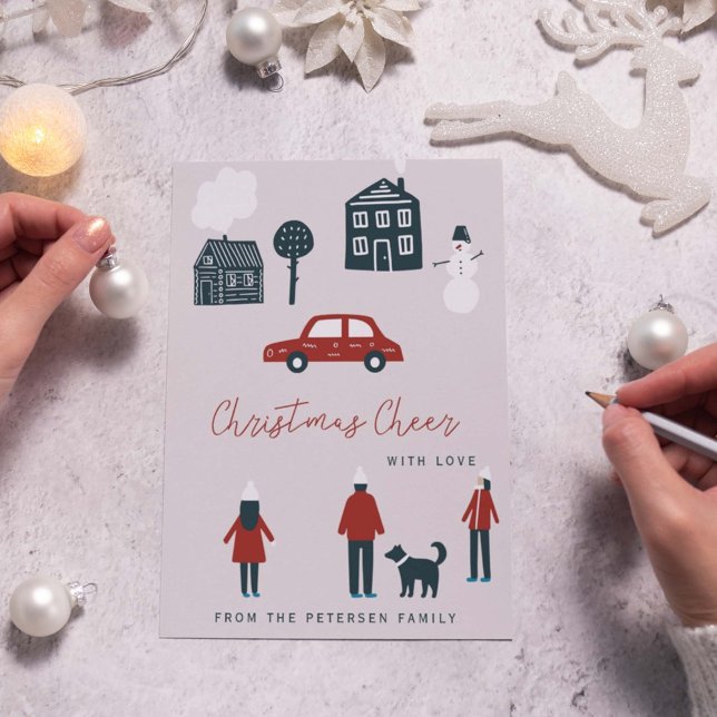 Cartes Pour Fêtes Annuelles Non photo famille moderne Noël hiver (Créateur téléchargé)
