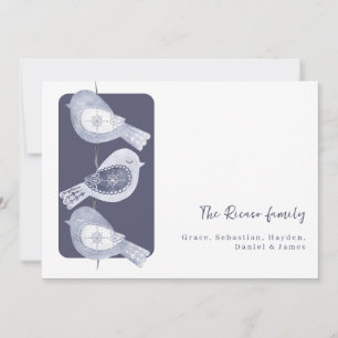Cartes Pour Fêtes Annuelles Nordic Christmas Blue Birds Photo