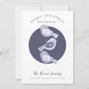 Cartes Pour Fêtes Annuelles Nordic Christmas Blue Birds Photo