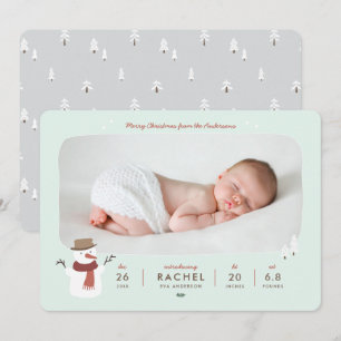 Cartes Pour Fêtes Annuelles Nordic Winter Nouveau bébé Premier Noël