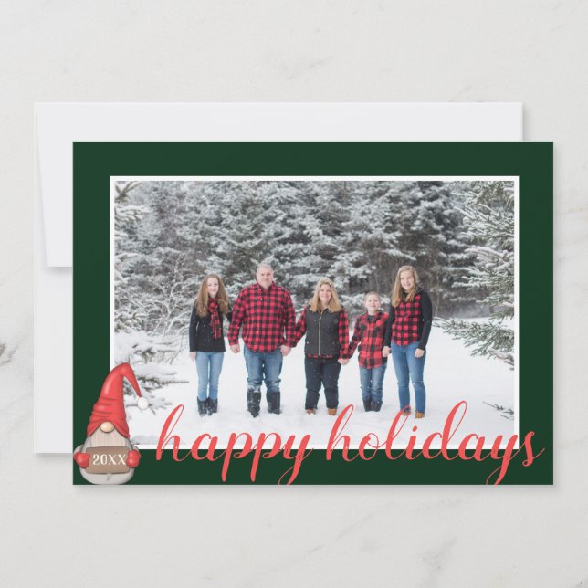 Cartes Pour Fêtes Annuelles Nordique Père Noël Gnome Photo encadrée (Devant)