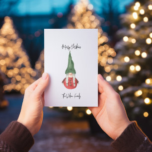 Cartes Pour Fêtes Annuelles Nordique Rouge et Vert Lady Gnome Joyeux Noël