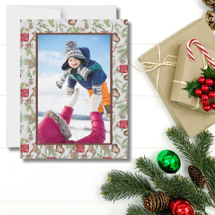 Cartes Pour Fêtes Annuelles Nordique Scandinave Rustique Folk Photo Noël