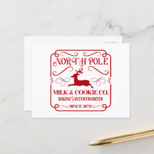 Cartes Pour Fêtes Annuelles North Pôle Milk and Cookie Company