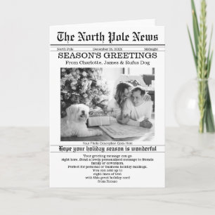 Cartes Pour Fêtes Annuelles North Pôle News Journal de Noël Personnalisé