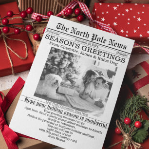 Cartes Pour Fêtes Annuelles North Pôle News Journal de Noël Personnalisé