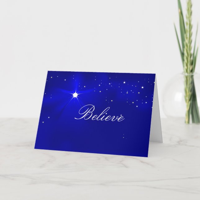 Cartes Pour Fêtes Annuelles North Star Croyez Noël Salutation (Devant)