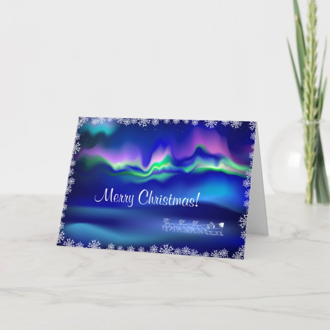 Cartes Pour Fêtes Annuelles Northern lights Christmas felicitation (Devant)