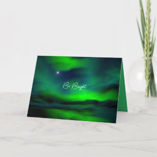 Cartes Pour Fêtes Annuelles Northern Lights North Star Soyez lumineux Minimali