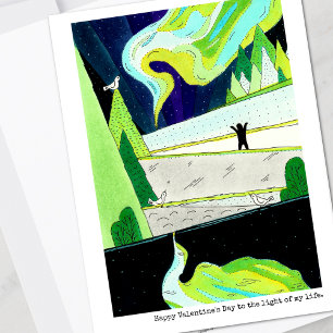 Cartes Pour Fêtes Annuelles Northern Lights Valentine's Day Holiday Card
