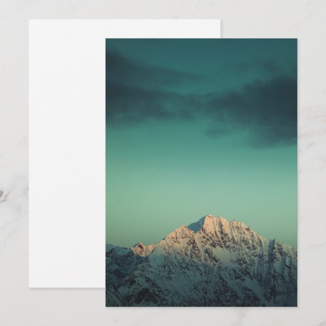 Cartes Pour Fêtes Annuelles Norvège Mountain Nature Photo (Devant / Derrière)