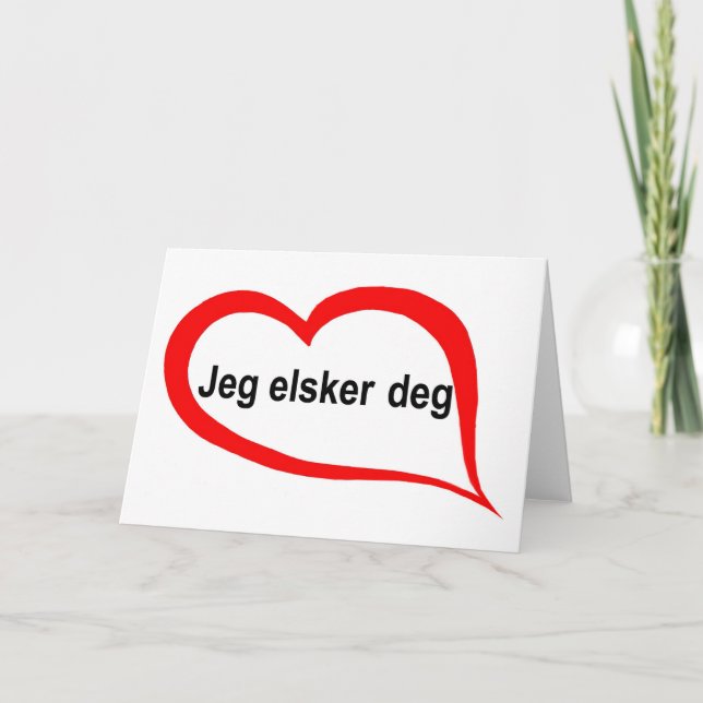 Cartes Pour Fêtes Annuelles Norvégien je t'aime (Devant)
