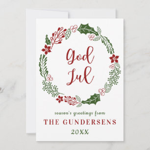 Cartes Pour Fêtes Annuelles Norwegian & Swedish Joyeux Noël, personnalisé